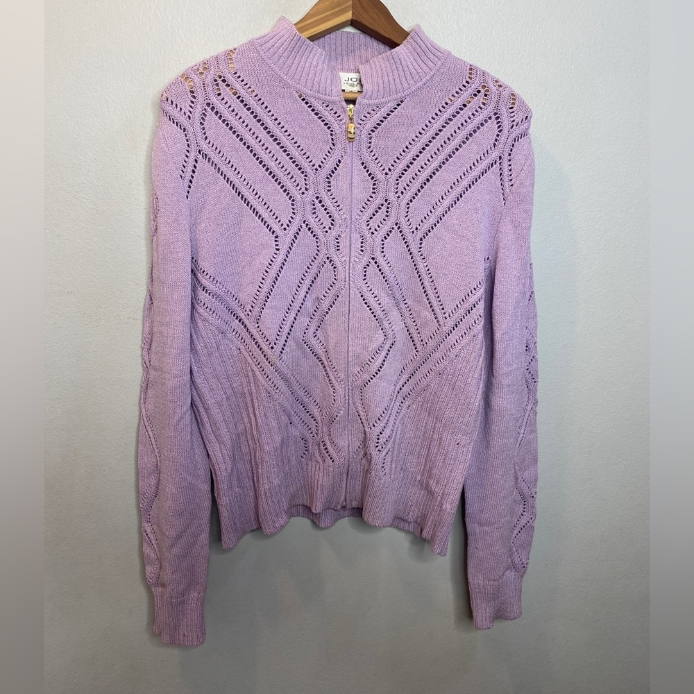 lilac St. John collection Full Zip Cardigan Sweater Women’s Size 12 Purple B41